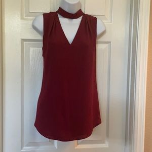 WHBM sleeveless shell top with chocker neckline